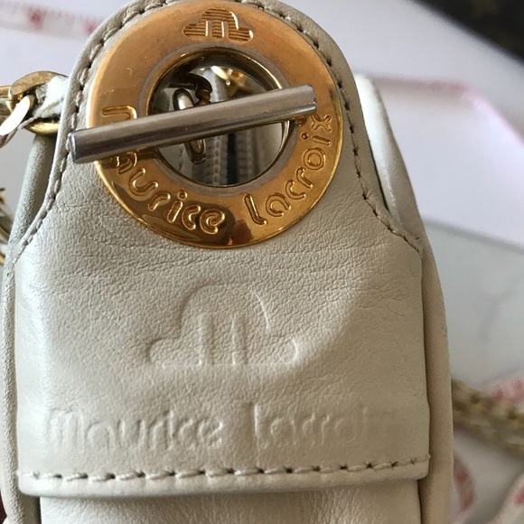 Cream Quilted Chain Mini Bag by Maurice Lacroix - Picture 4 of 8